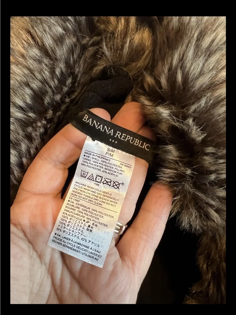 Banana Republic Unisex Brown Faux Fur Trapper Hat
